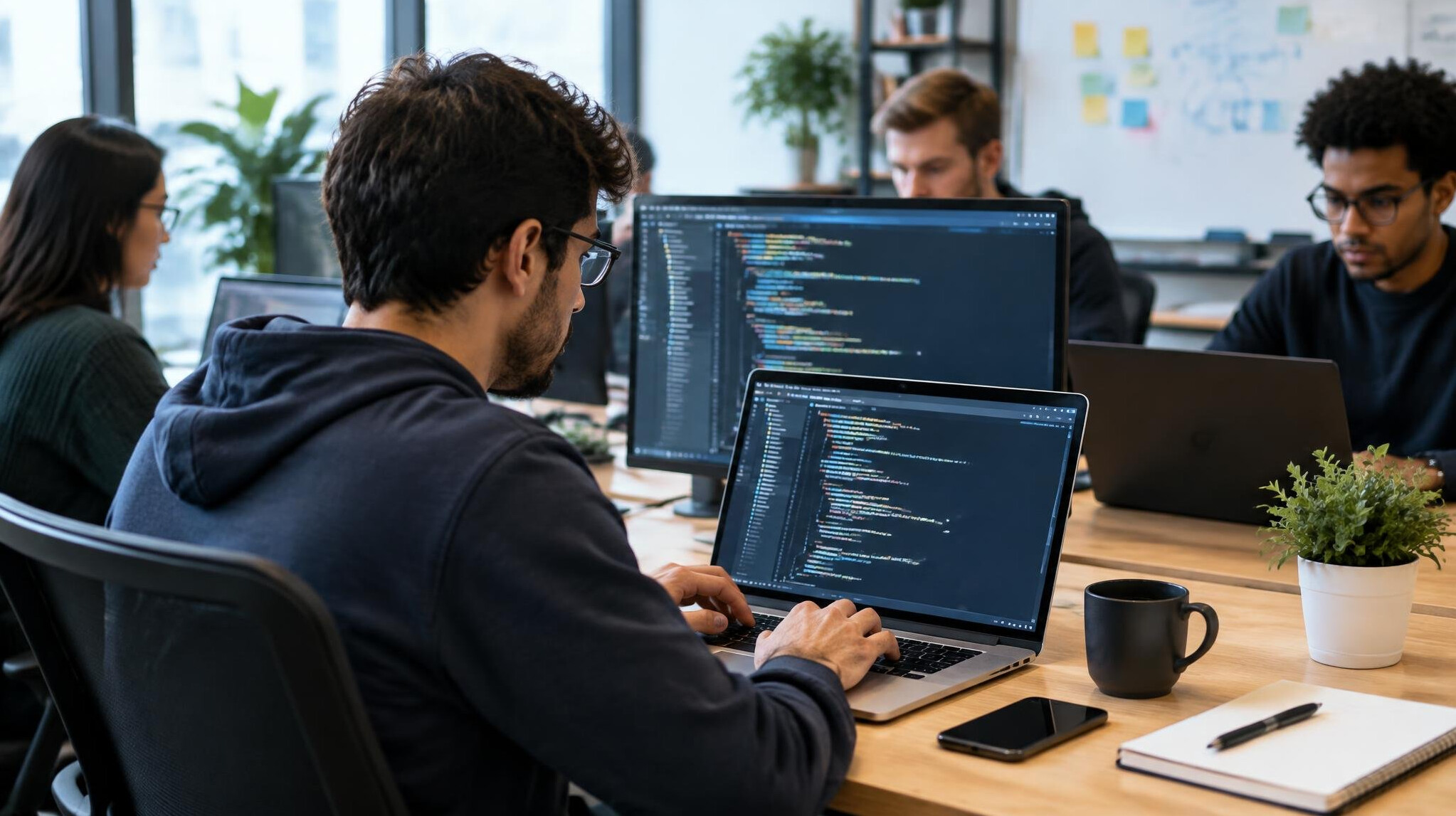 programmer coding laptop