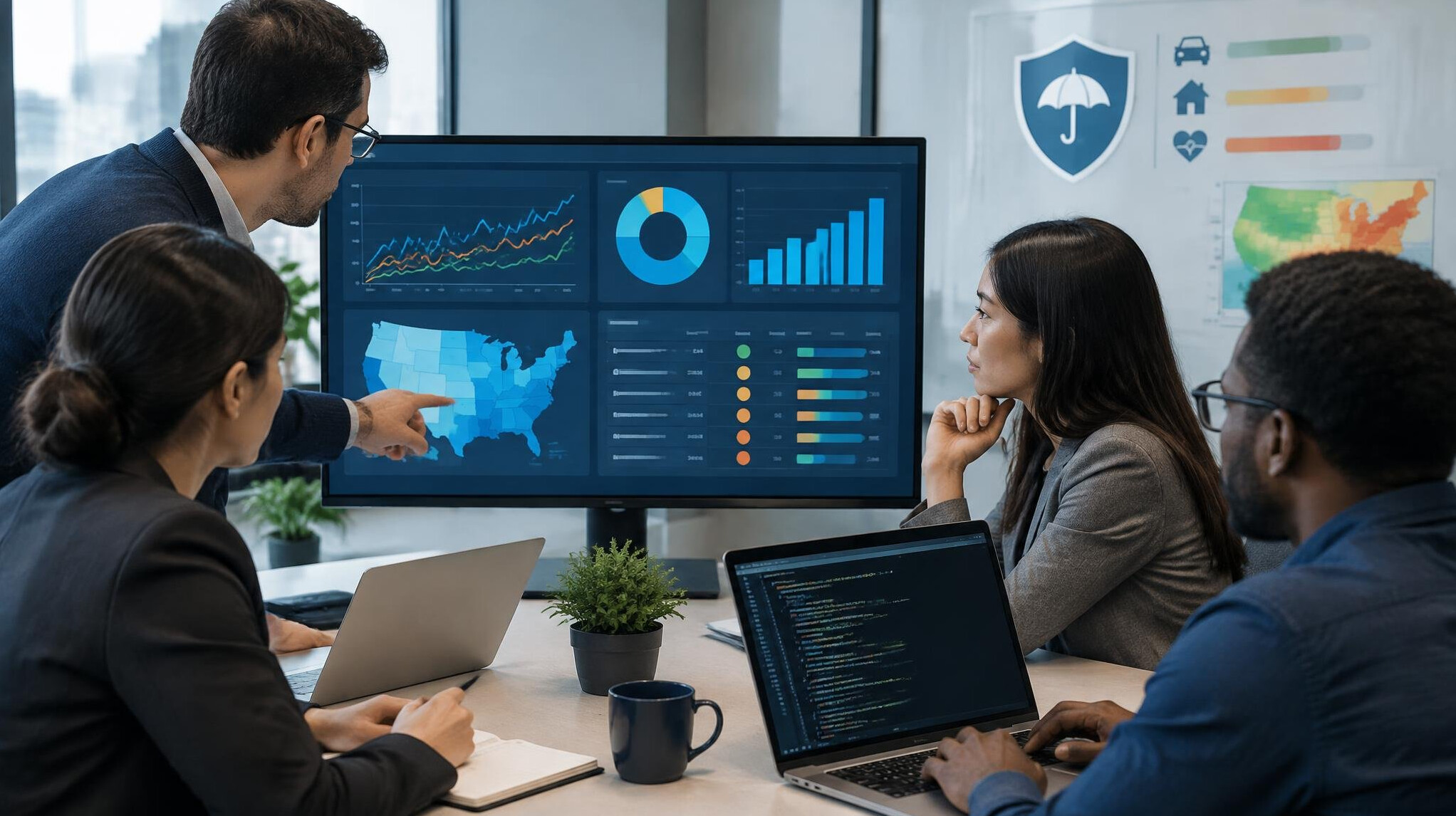data charts on monitor