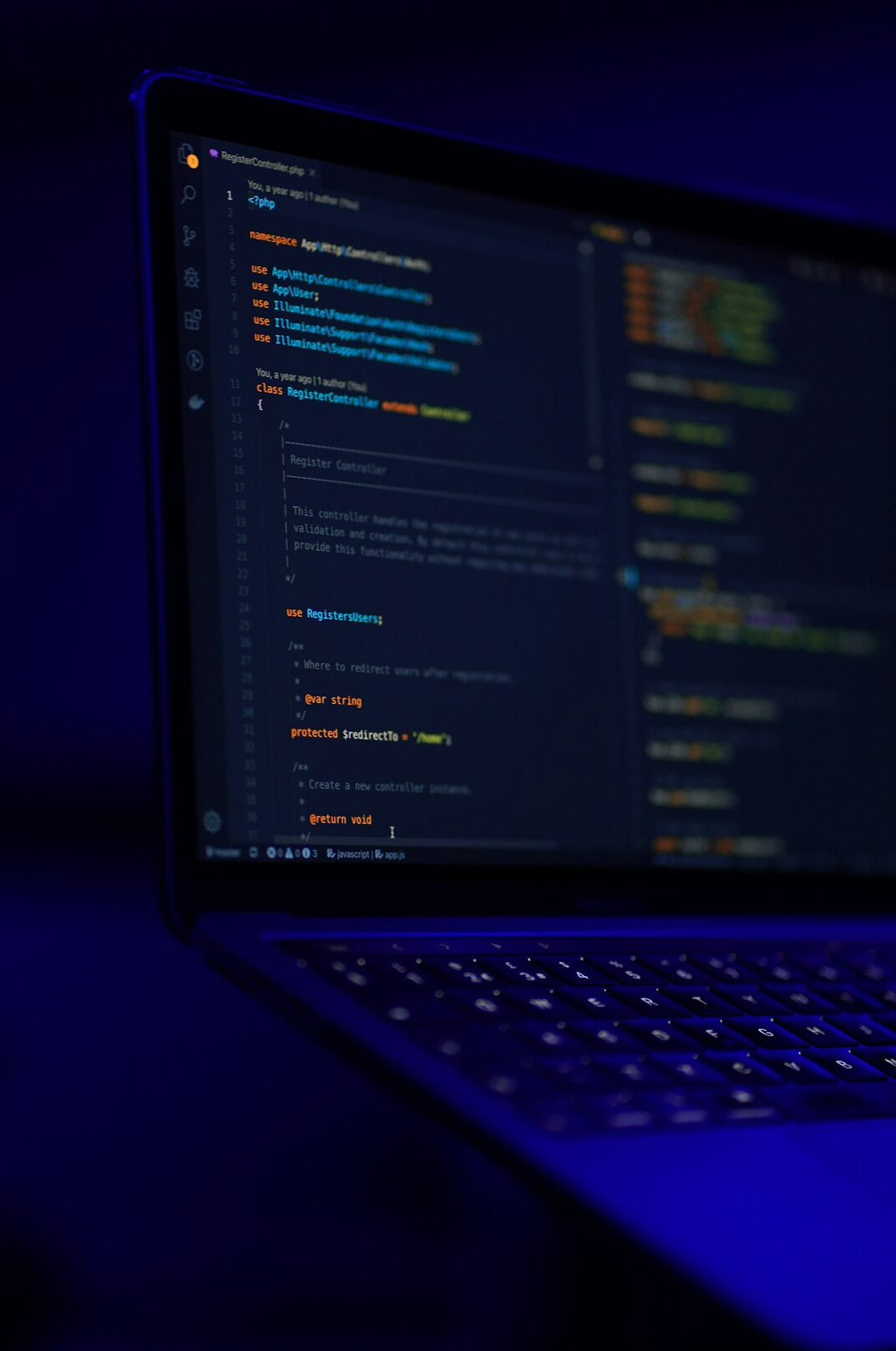 software developer coding insurance app