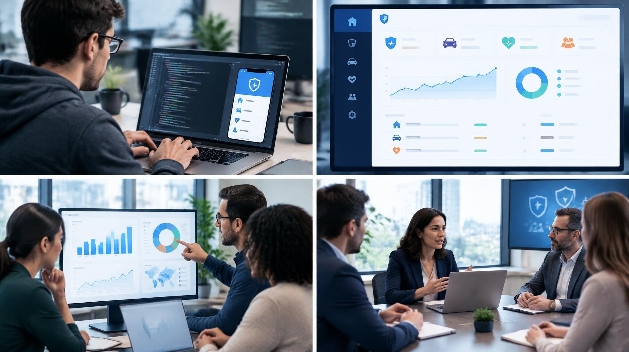 software developer coding insurance app