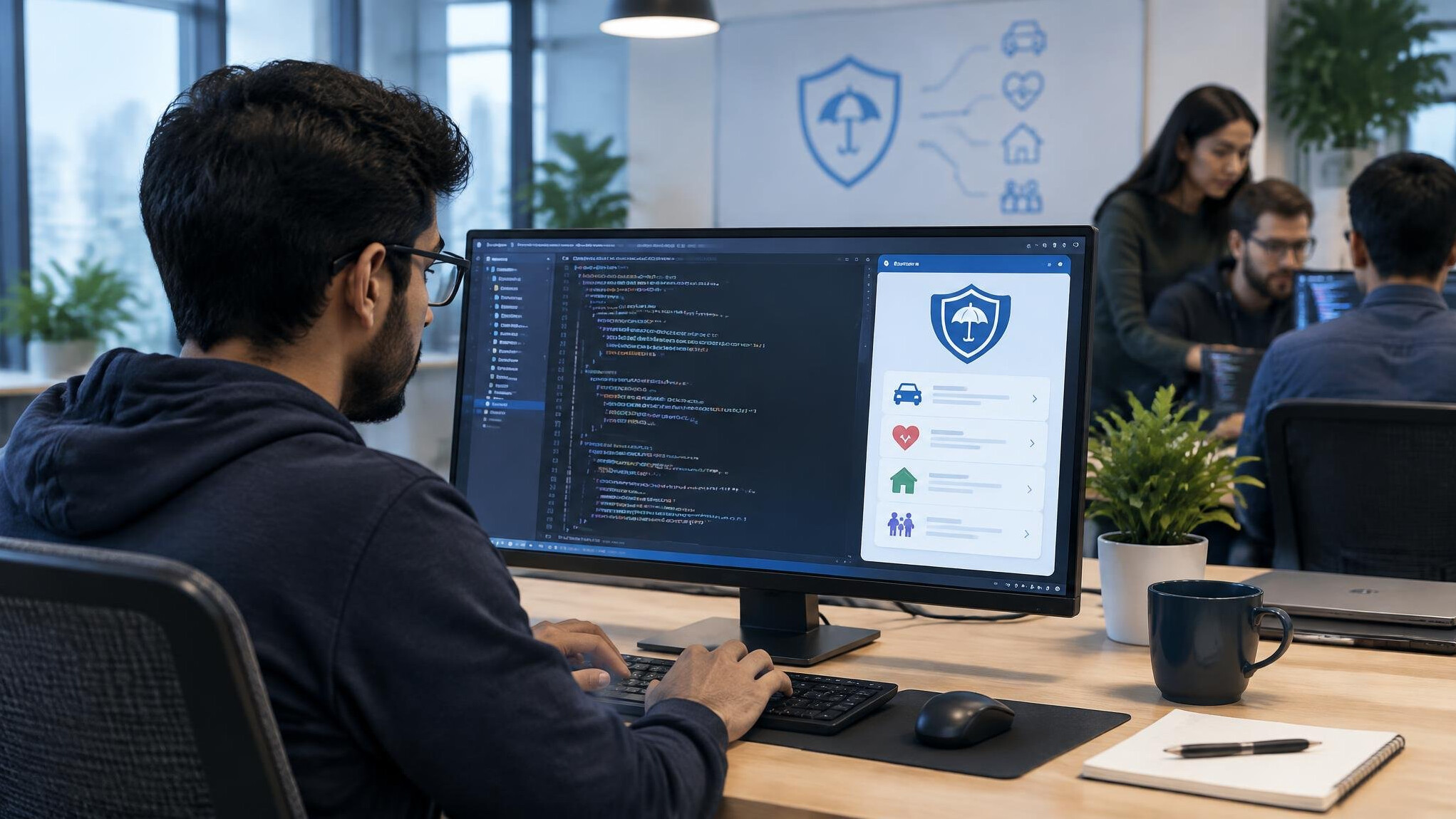 programmer coding insurance software